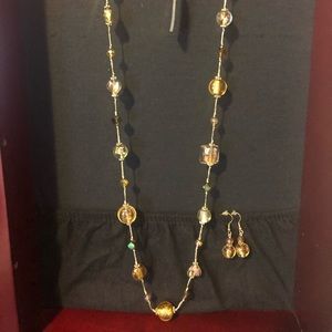 Floral necklace and earrings